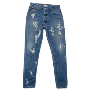 Re/Done distressed Levi’s 100% cotton with button fly